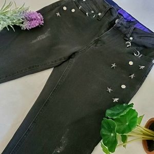 Draigo Rein Metallic Stud Midrise Skinny Jeans